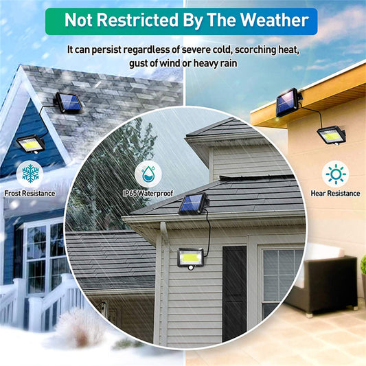 COB LED Solar Powered Motion Sensor Security Lamp