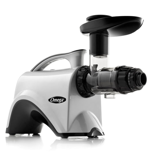 Omega NC800HDS Cold Press Juicer Machine Vegetable and Fruit Juice Extractor and Nutrition System Dual-Stage Slow Masticating Juicer 150 W Manual Silver