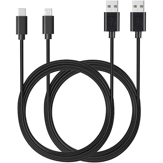 6Ft Micro & USB C Charge Cable Cord Wire for Old & New Amazon Kindle Paperwhite Oasis Kids Fire HD Fire TV Stick & Scribe (2 Cord Types for All Kindle Models)
