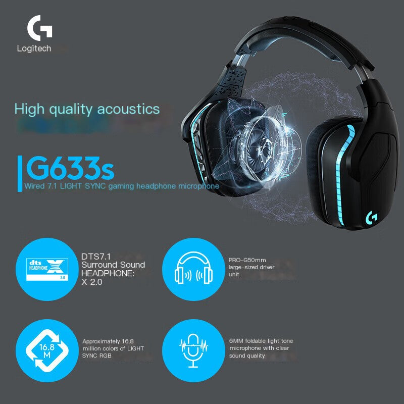Logitech G633s Wired Gaming Headset with Microphone