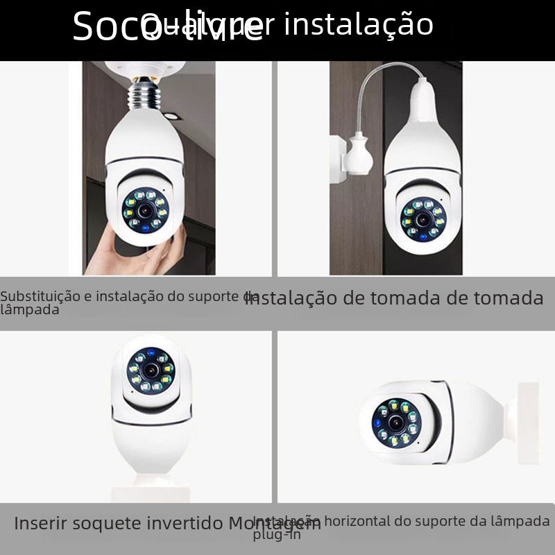 200W Wireless WiFi Security Camera with E27 Socket